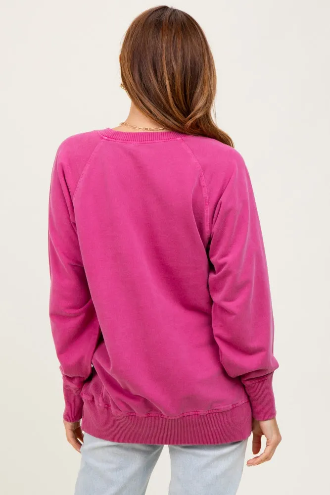 Magenta Vintage Wash French Terry Pullover sold by Pinkblush product image thumbnail 4