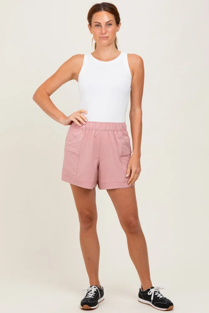 Mauve Elastic Cargo Shorts sold by Pinkblush product image thumbnail 2