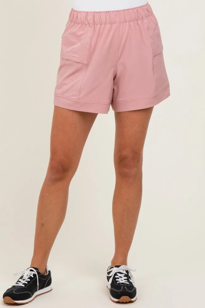 Mauve Elastic Cargo Shorts sold by Pinkblush product image thumbnail 3