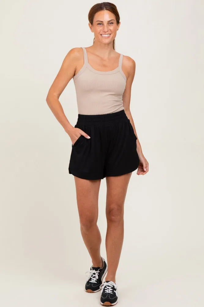 Black Basic Rounded Hem Shorts sold by Pinkblush product image thumbnail 2