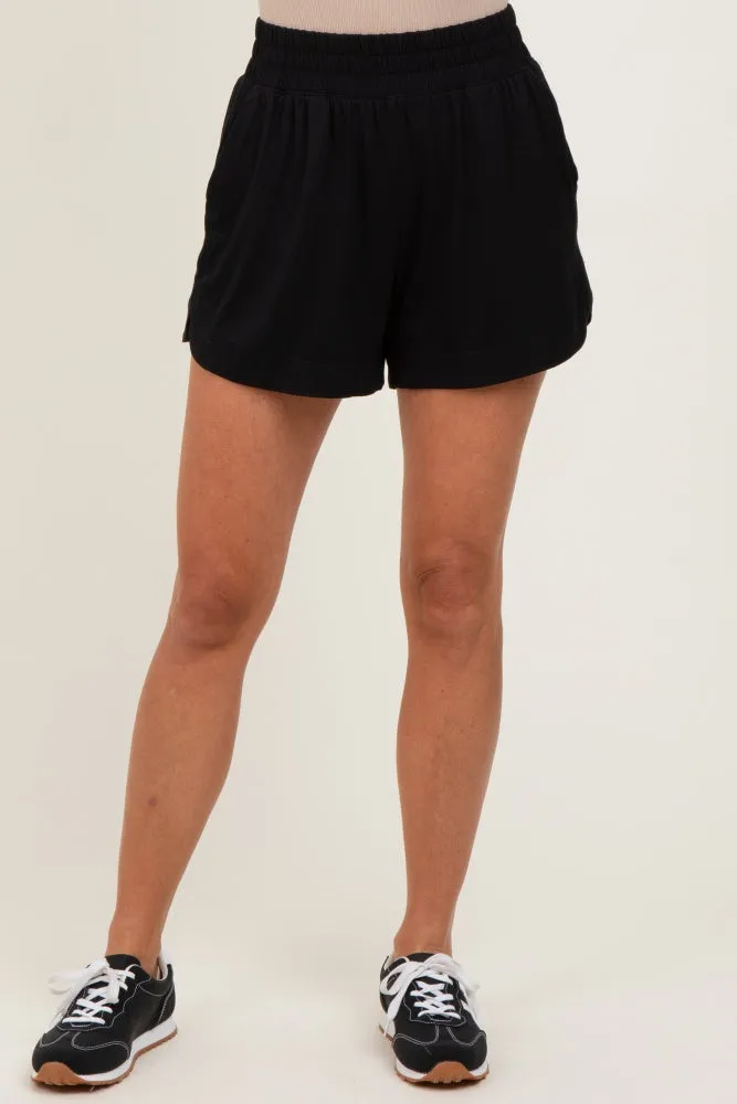 Black Basic Rounded Hem Shorts sold by Pinkblush product image thumbnail 3