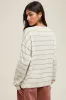 Cream Striped Drop Shoulder Sweater sold by Pinkblush