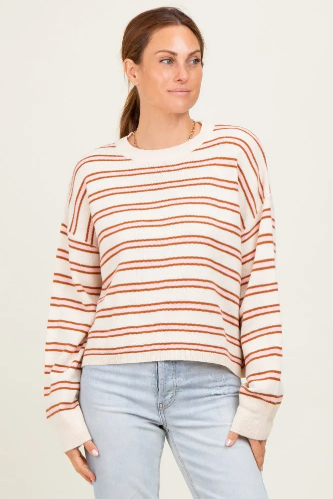 Pink Multicolor Stripe Sweater sold by Pinkblush