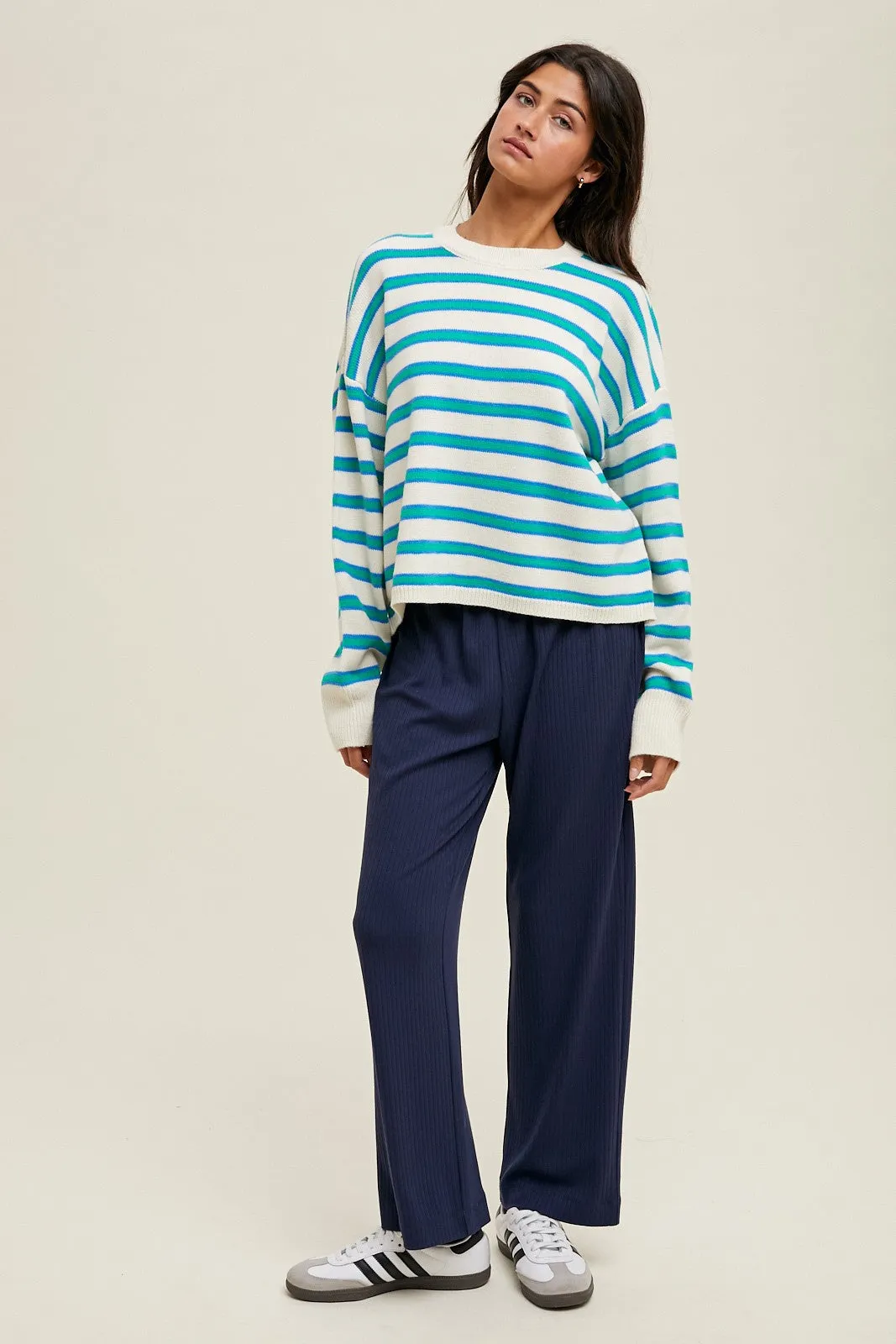 Green Multicolor Stripe Sweater sold by Pinkblush product image thumbnail 4