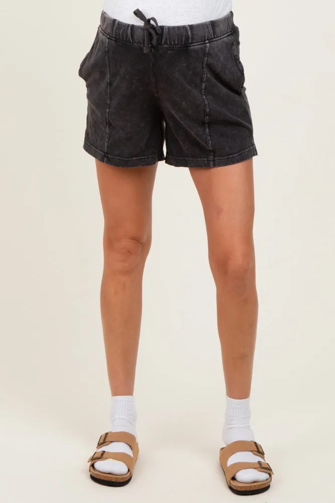 Black Hidden Drawstring Maternity Shorts sold by Pinkblush product image thumbnail 3