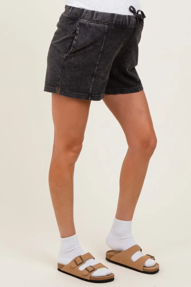 Black Hidden Drawstring Maternity Shorts sold by Pinkblush product image thumbnail 4