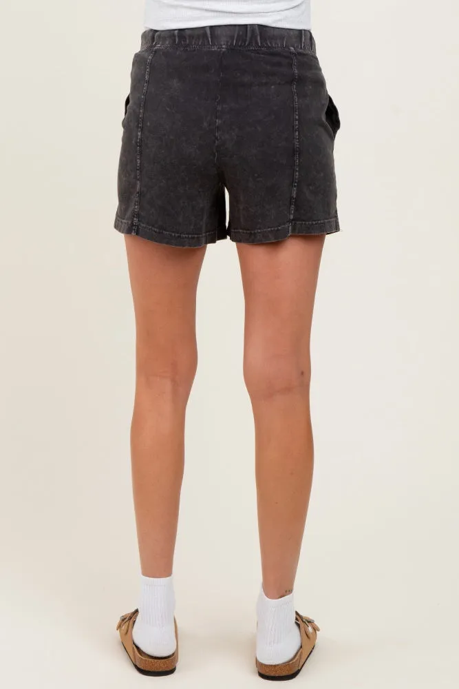 Black Hidden Drawstring Maternity Shorts sold by Pinkblush product image thumbnail 5