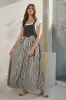 Charcoal Striped Colorblock Denim Contrast Maternity Maxi Dress sold by Pinkblush