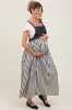 Charcoal Striped Colorblock Denim Contrast Maternity Maxi Dress sold by Pinkblush