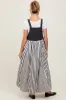Charcoal Striped Colorblock Denim Contrast Maternity Maxi Dress sold by Pinkblush