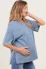 Blue Washed Oversized Boxy Maternity Tee sold by Pinkblush