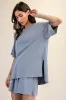 Blue Washed Oversized Boxy Maternity Tee sold by Pinkblush