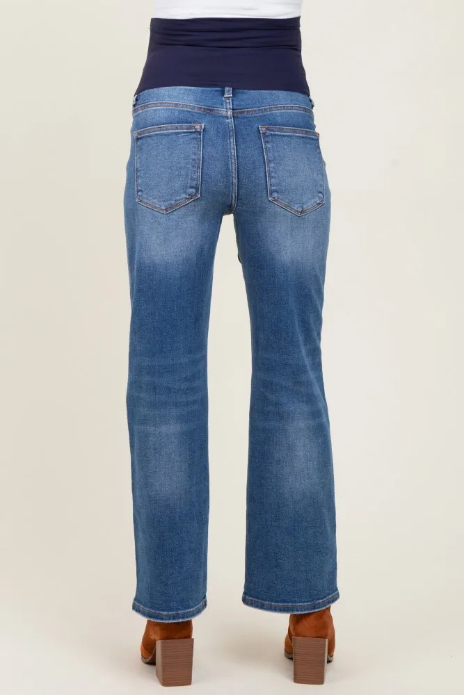 Blue Vintage Wash Ankle Bootcut Maternity Jeans sold by Pinkblush product image thumbnail 5