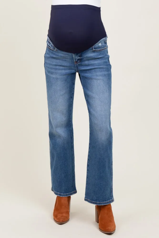 Blue Vintage Wash Ankle Bootcut Maternity Jeans sold by Pinkblush product image thumbnail 3