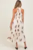 Cream Printed Pleated Maternity Halter Dress sold by Pinkblush