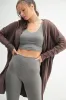 Mocha Hooded Long Maternity Cardigan sold by Pinkblush