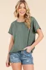 Olive Ribbed Relaxed Maternity Tee sold by Pinkblush