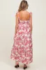 Mauve Floral Shoulder Tie Maternity Midi Dress sold by Pinkblush