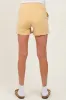 Yellow Hidden Drawstring Maternity Shorts sold by Pinkblush