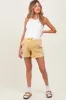 Yellow Hidden Drawstring Maternity Shorts sold by Pinkblush