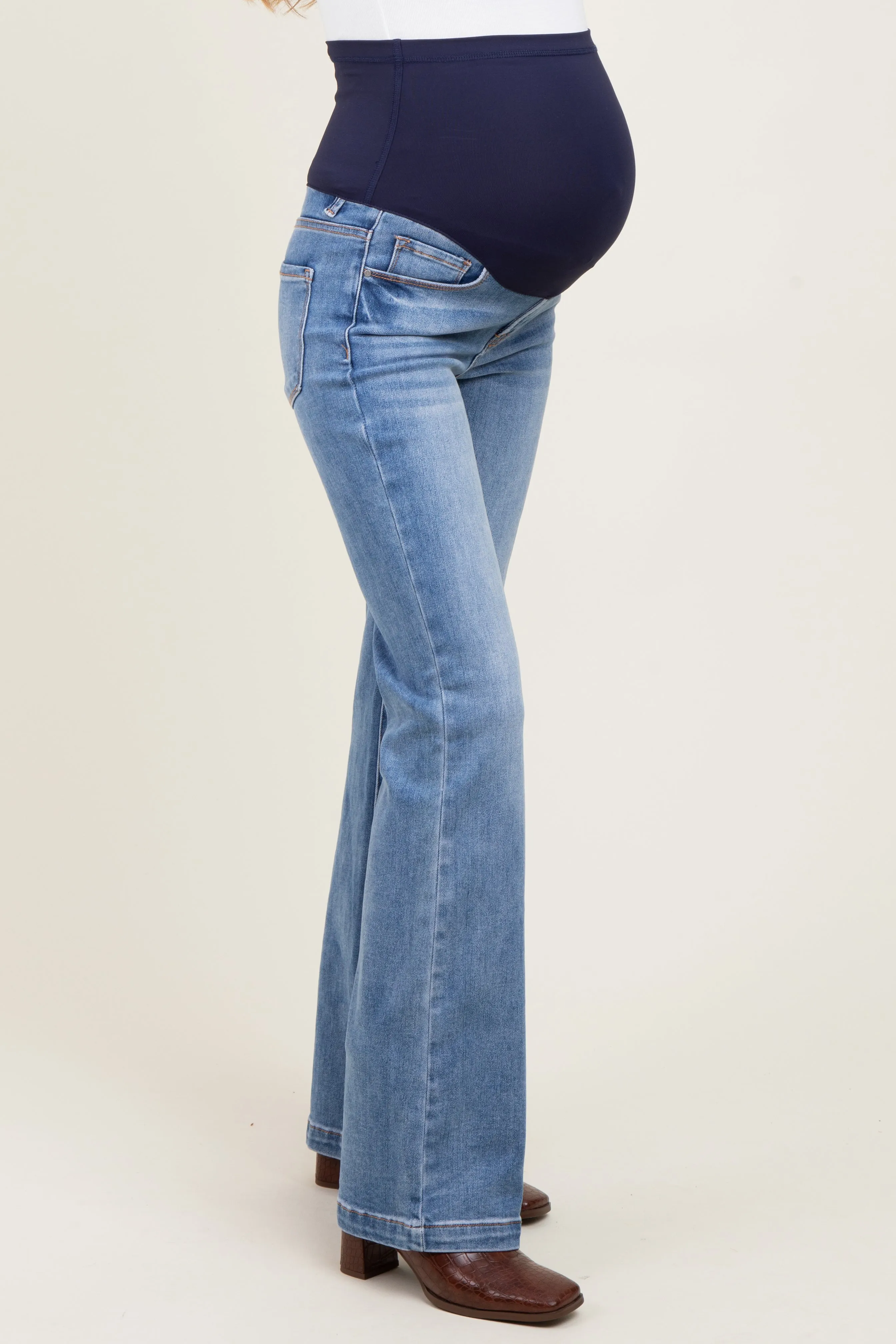 Blue Vintage Wash Bootcut Maternity Jeans sold by Pinkblush product image thumbnail 4