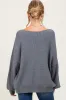 Charcoal Balloon Sleeve Boat Neck Knit Maternity Sweater sold by Pinkblush
