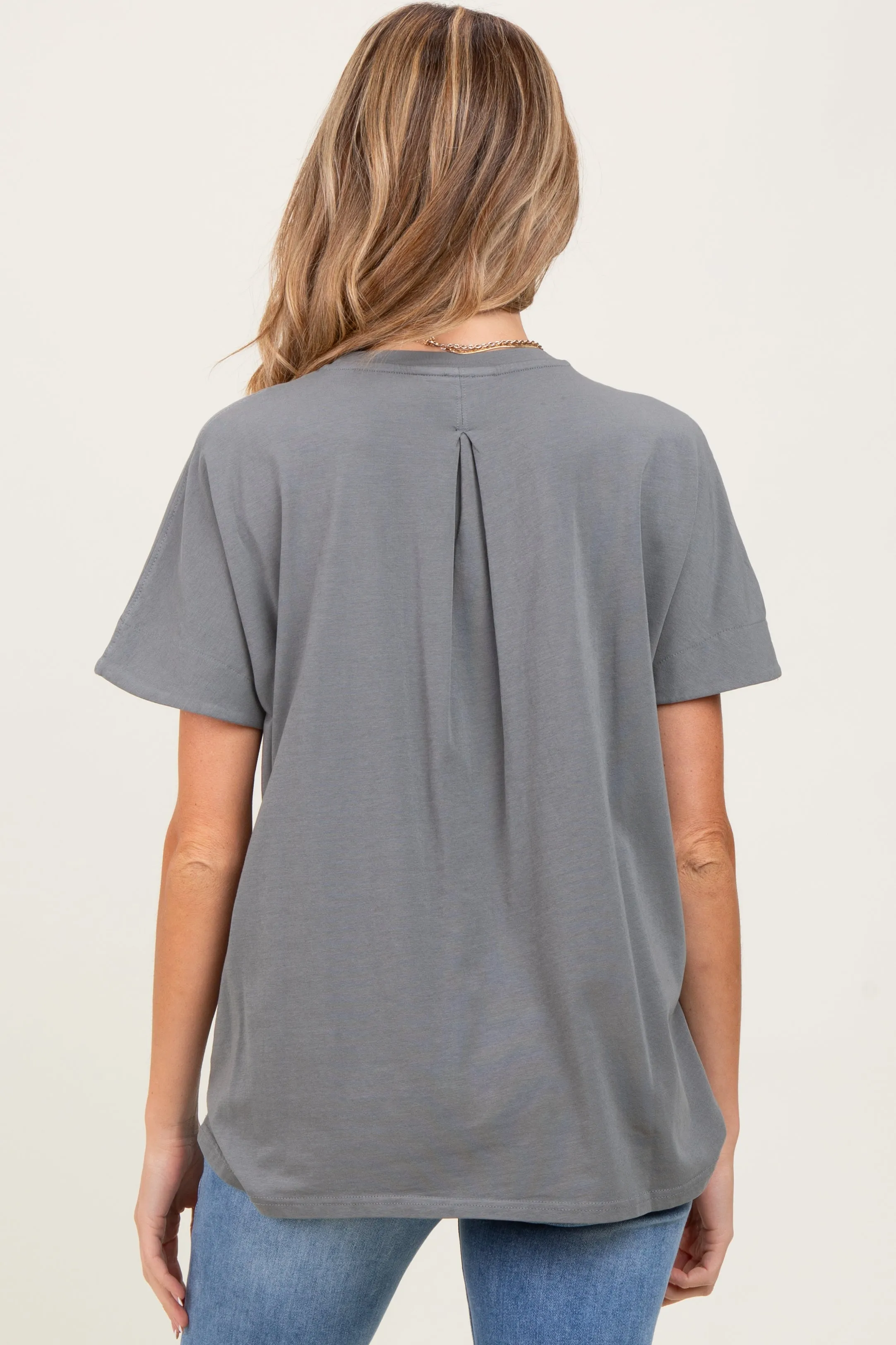 Grey Slouchy Maternity Short Sleeve Tee sold by Pinkblush product image thumbnail 3