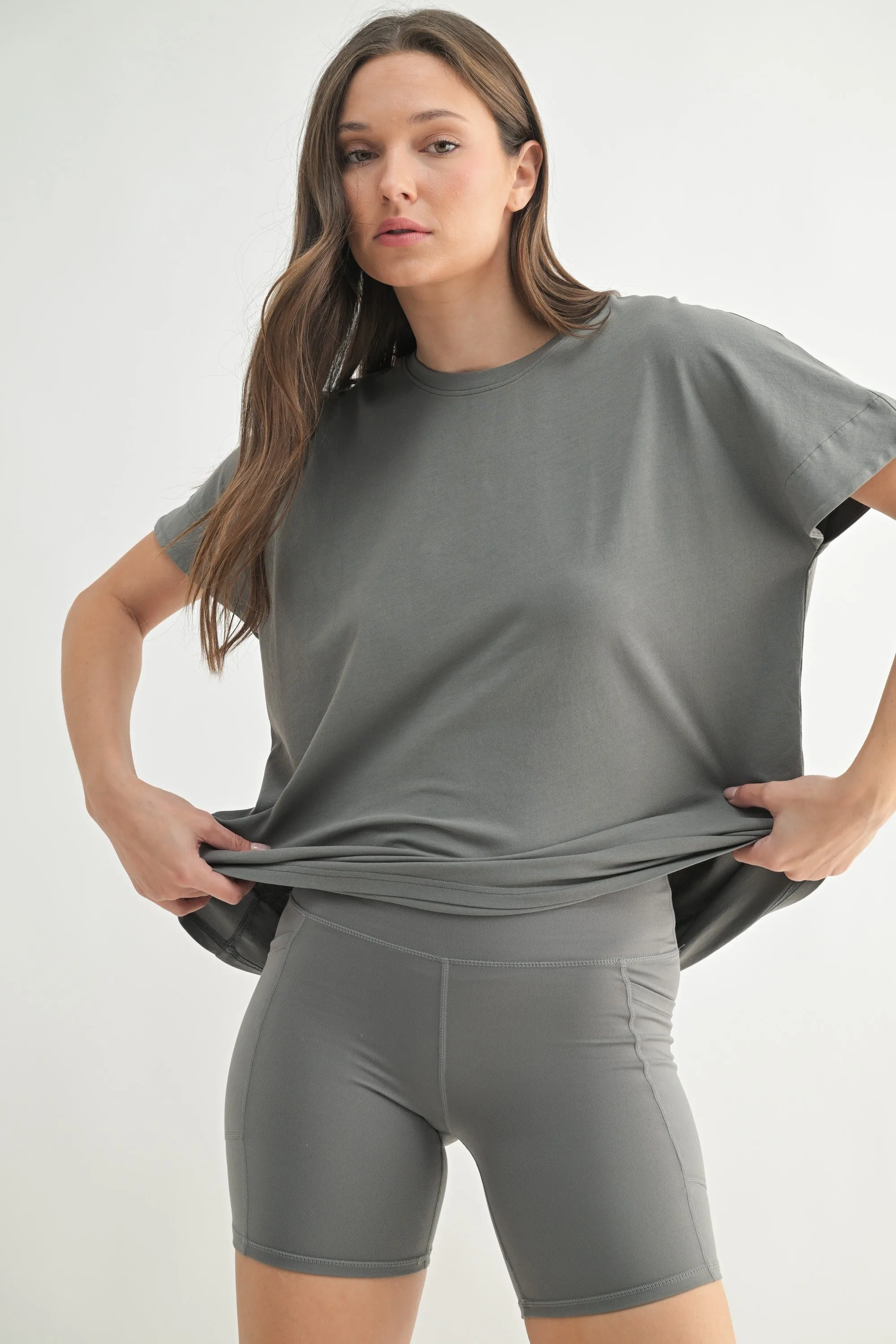 Grey Slouchy Maternity Short Sleeve Tee sold by Pinkblush product image thumbnail 4