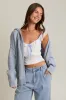 Light Blue Oversized Sweater Knit Hoodie sold by Pinkblush