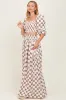 Brown Printed Smocked Crop Top Maxi Skirt Set sold by Pinkblush