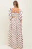 Brown Printed Smocked Crop Top Maxi Skirt Set sold by Pinkblush