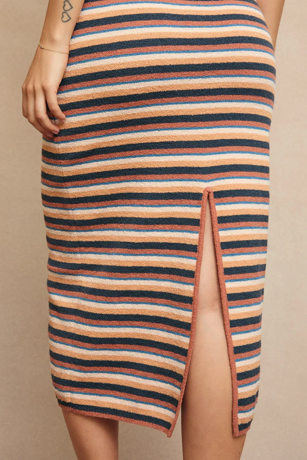 Multicolor Striped Knit Strapless Midi Dress sold by Pinkblush product image thumbnail 5
