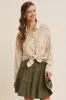Cream Floral Cotton Gauze Oversized Button-Down Maternity Shirt sold by Pinkblush