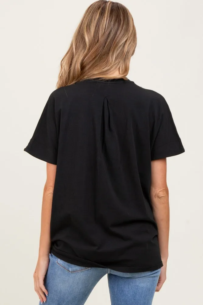 Black Slouchy Maternity Short Sleeve Tee sold by Pinkblush product image thumbnail 4