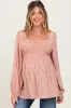 Mauve Printed Smocked Maternity Tunic Top sold by Pinkblush
