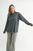Charcoal Grey Relaxed Fit Maternity Long Sleeve Top sold by Pinkblush
