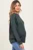 Charcoal Grey Relaxed Fit Maternity Long Sleeve Top sold by Pinkblush