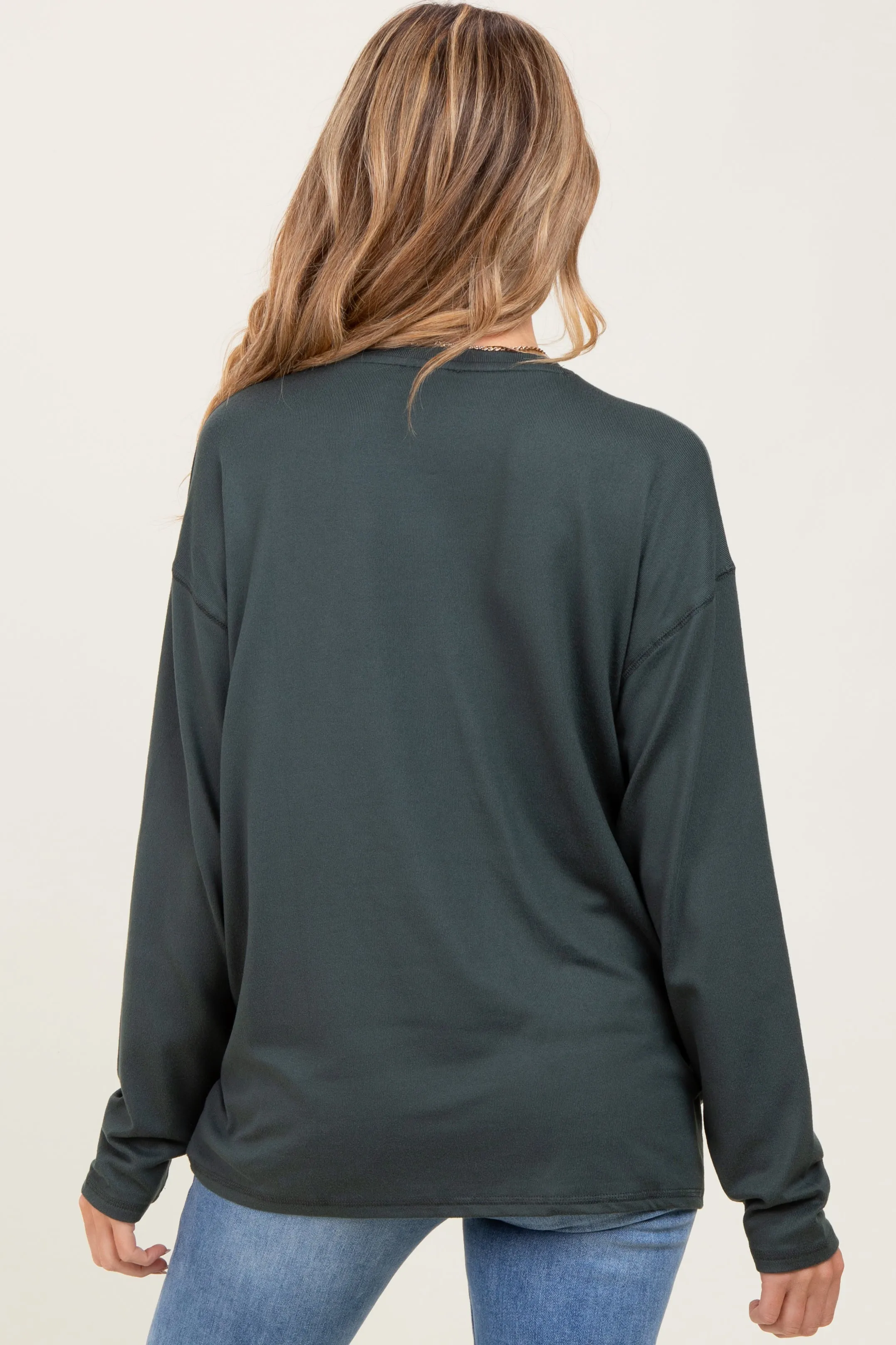 Charcoal Grey Relaxed Fit Maternity Long Sleeve Top sold by Pinkblush product image thumbnail 3