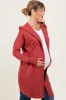 Rust Hooded Long Maternity Cardigan sold by Pinkblush