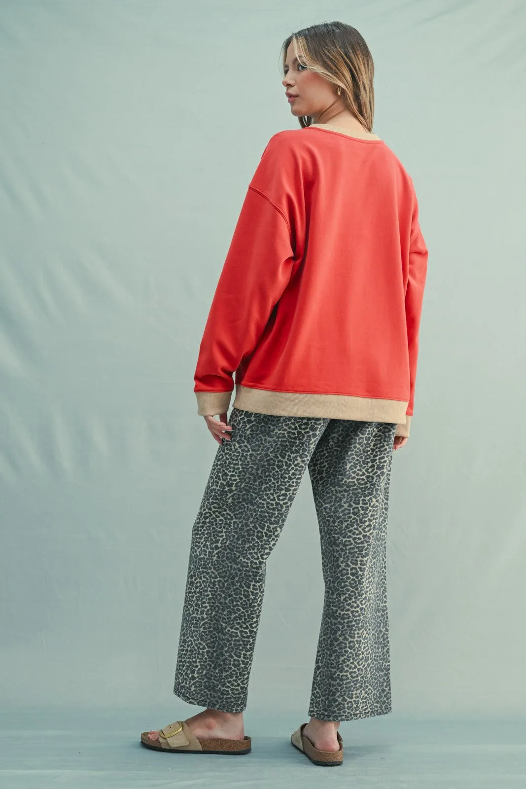 Red Colorblock Pullover Top sold by Pinkblush product image thumbnail 4