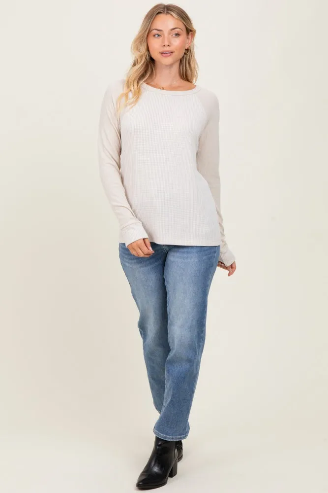 Cream Waffle Knit Long Sleeve Top sold by Pinkblush product image thumbnail 2
