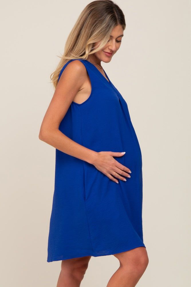 Royal Sleeveless Pocketed Maternity Dress sold by Pinkblush product image thumbnail 3