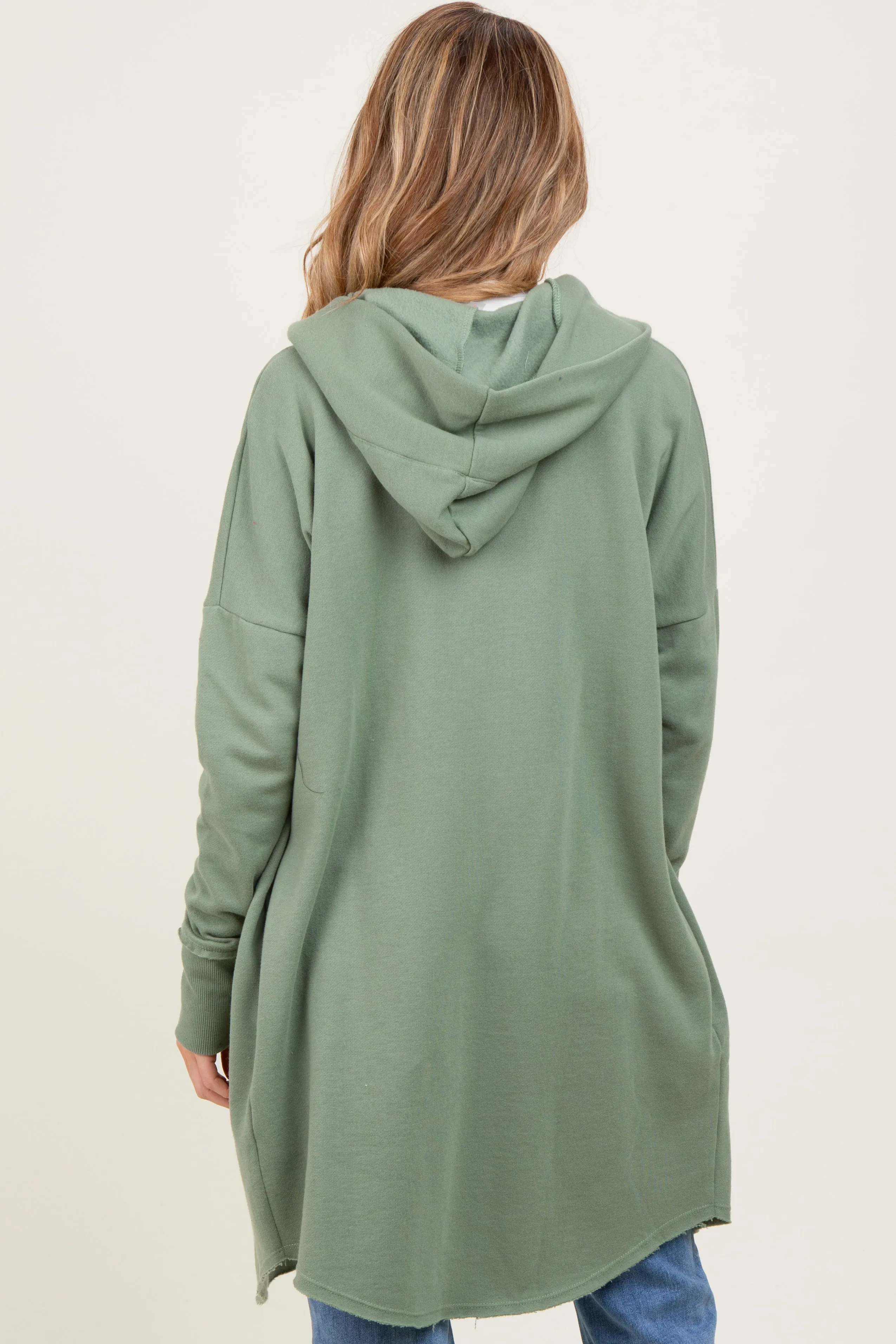 Light Olive Hooded Long Maternity Cardigan sold by Pinkblush product image thumbnail 3