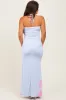 Light Blue Floral Draped Halter Maternity Maxi Dress sold by Pinkblush