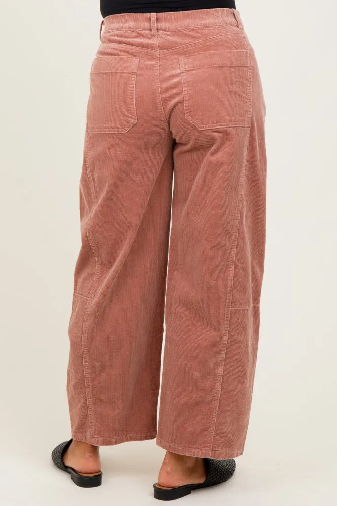Mauve Corduroy Wide Leg Maternity Pants sold by Pinkblush product image thumbnail 4