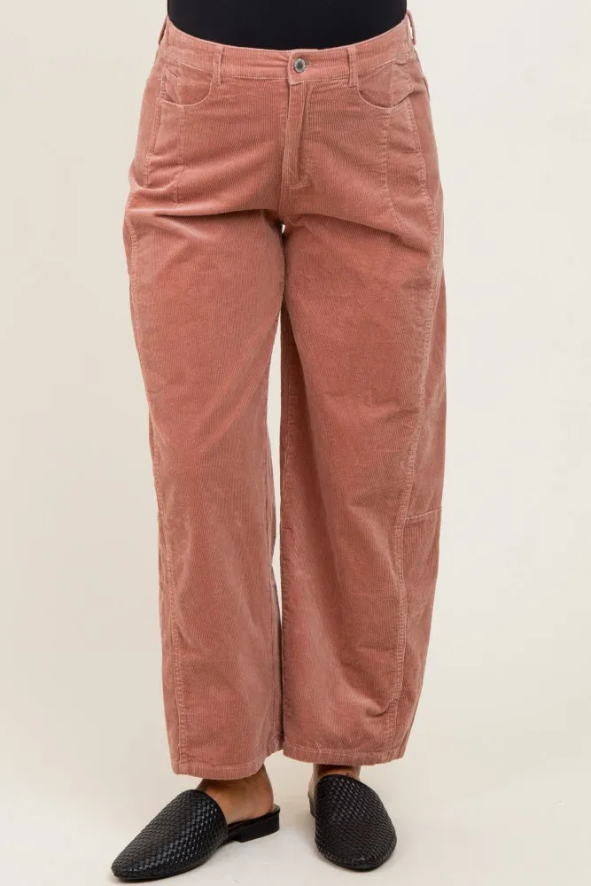 Mauve Corduroy Wide Leg Maternity Pants sold by Pinkblush product image thumbnail 2