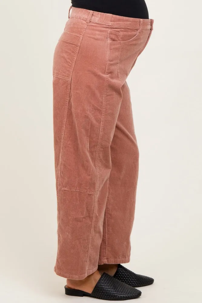 Mauve Corduroy Wide Leg Maternity Pants sold by Pinkblush product image thumbnail 3