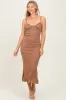 Mocha Lace Overlay Sweetheart Neckline Maternity Midi Dress sold by Pinkblush