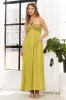 Lime Crochet Contrast Beaded Halter Neck Maternity Maxi Dress sold by Pinkblush