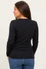 Black Ribbed Long Sleeve Maternity Top sold by Pinkblush